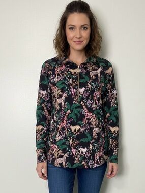 Lilly Pulitzer Women’s Jungle Animal Print Popover UPF 50+Cotton Blend Medium